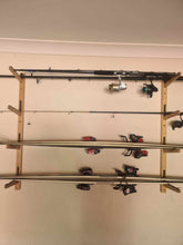 Load image into Gallery viewer, Bamboo Wall Hooks - 4 tier - Fishing/Wake/Ski